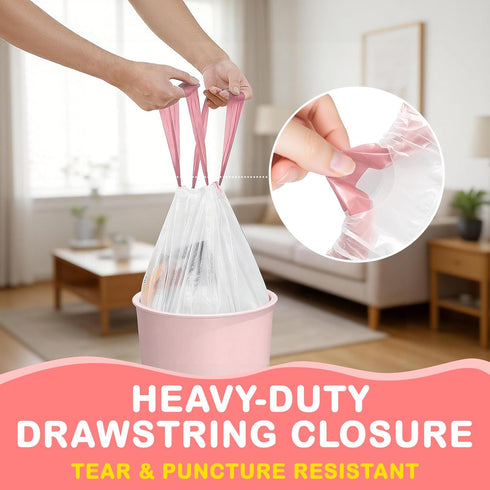 HHXI 100Ct 4 Gallon Small Trash Bags, Cherry Blossom Garbage Bags, Scented Trash Bags, Odor Resistant with Drawstring