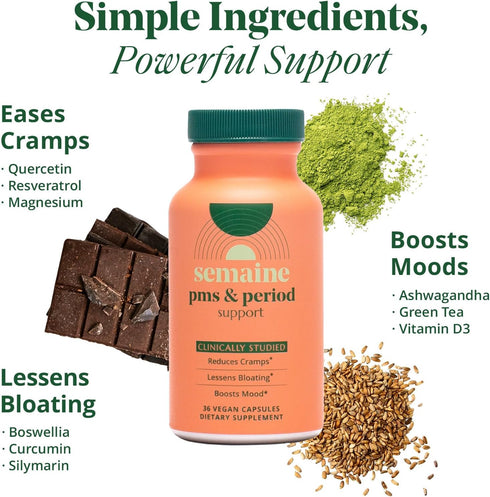 PMS & Period Relief - Menstrual Cramp Relief Supplement for Happy Hormones and Period Relief (36 Count)