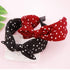 Jaciya 6 Pieces Knotted Bow Headbands for Women, Turban Wide Headband, 6 Colors Polka Dot with Rabbit Ears