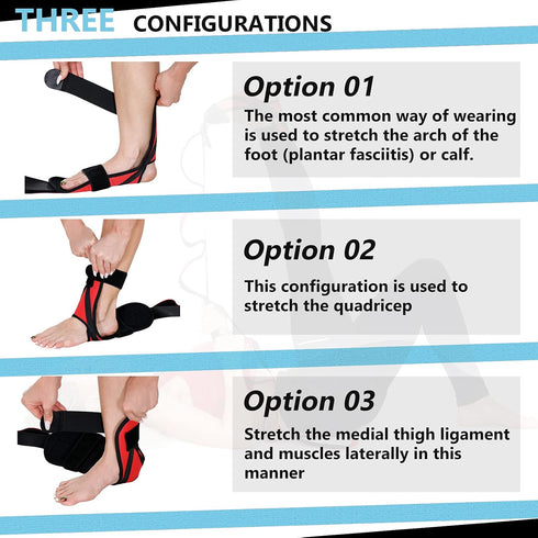 Foot and Calf Fascia Stretcher for Plantar Fasciitis - Physiotherapy Stretching Strap for Heel Spurs, Calf, Thigh, Hip