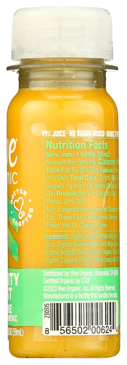 Immunity (2oz Vive Organic Boost Cayenne, Ginger & Turmeric Shot Bottle)