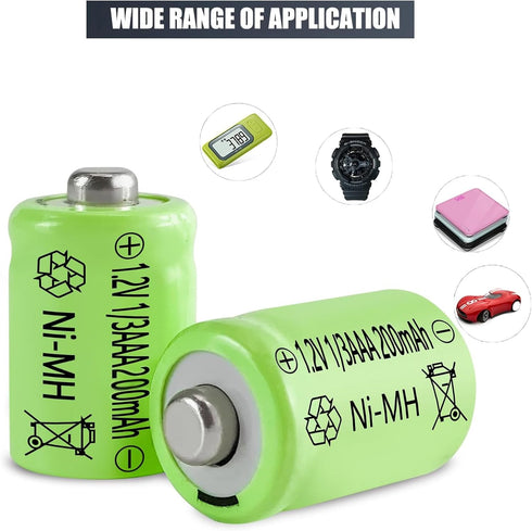 1.2V 1/3 AAA 200mAh NiMH Rechargeable Batteries for Solar Art Light, Headlamp, Toys, Gas Cooker
