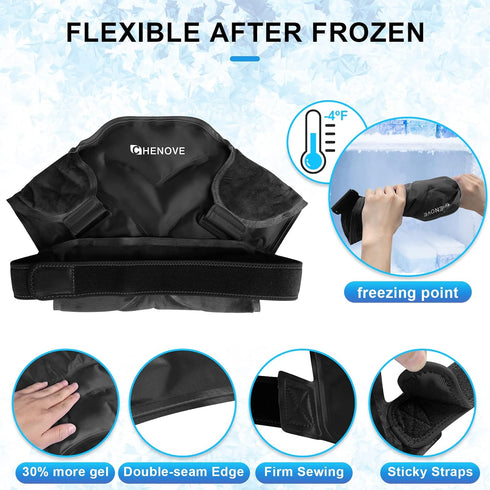 Chenove Neck and Shoulder Reusable Ice Pack for Upper Back Pain Relief, Cervical Cold Compression Therapy Wrap
