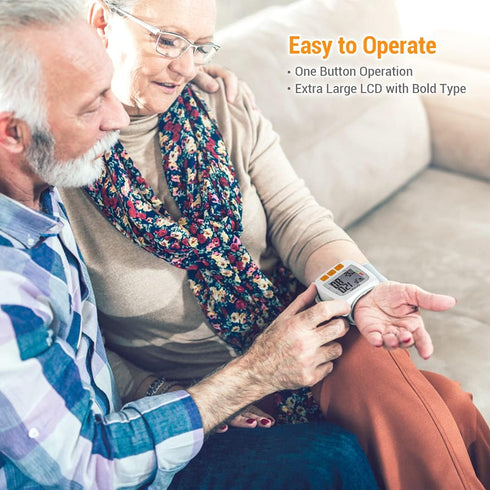 SCIAN Wrist Blood Pressure Cuff with Adjustable Wrist Cuff & Large LCD Display, 2 Users, 180 Memory
