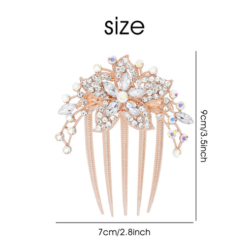 inSowni 6 Pack Luxury Glitter Hair Side Combs, Rhinestones Decorative Clips for Women Girls Updo Accessories