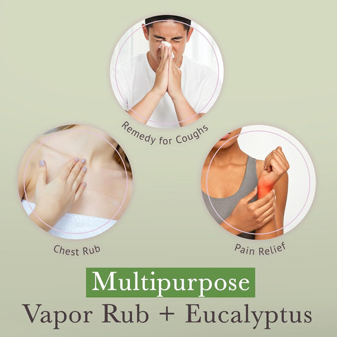 Pranarom USDA Certified Organic Vapor Rub 80ml - Eucalyptus, Rosemary, & Thyme for Congestion Relief
