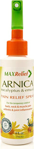 MaxRelief Arnica Pain Relief Spray - Fast-Acting Muscle & Joint Pain Relief - Relaxing Warmth for Overworked Muscles, Arthritis, and Bruises - 100% Natural Formula - Aspirin-Free - Travel Size - 4 Oz