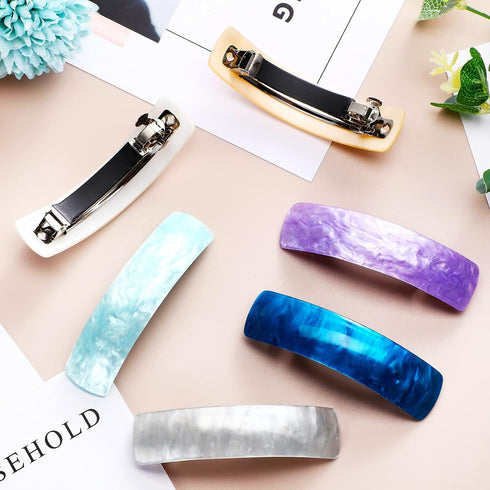 WILLBOND 6 Pcs Hair Barrettes for Women, Large French Clips Pin Retro Clasp, 6 Colors Multicolor Accessories