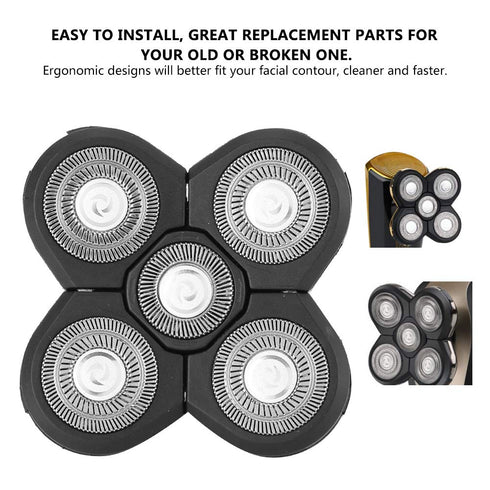 Replacement Heads for Shaver, Universal Electric Beard Shaver Replacement Blades, 5 Head Accessory