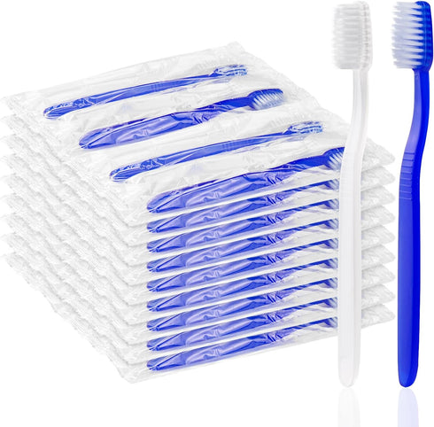50 pcs Prepasted Disposable Toothbrushes, Bulk Individually Wrapped Pre-Pasted Soft Toothbrush, Single Use Travel