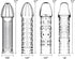ReptiLeisure 4 Pack Reusable Penis Sleeves, Cock Condoms for Dildo Vibrator Couple Penis Extender Sleeve Penis Enlarger