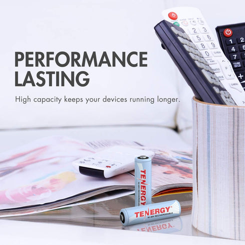 Tenergy High Drain NiMH Rechargeable Battery Combo, 4xAA and 4xAAA, 8 Pack