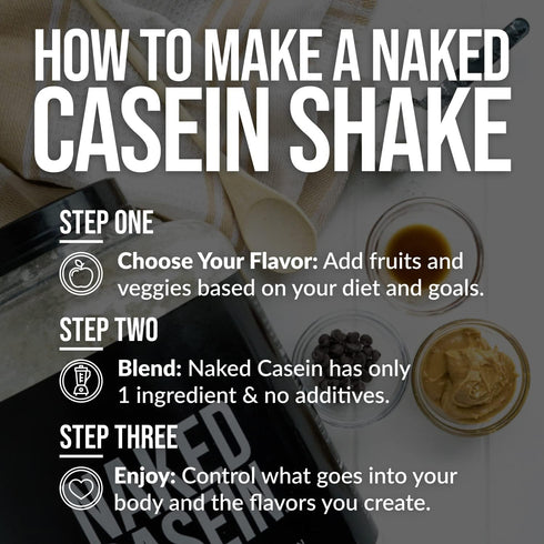 Naked Casein, 1Lb Micellar Casein Protein, Bulk, GMO-Free, Gluten Free, 15 Servings