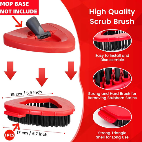 Scrub Brush Replacement Head for O Ceda EasyWring Spin Mop 1 Tank System, Triangle Hard Bristle Cleaning Brush