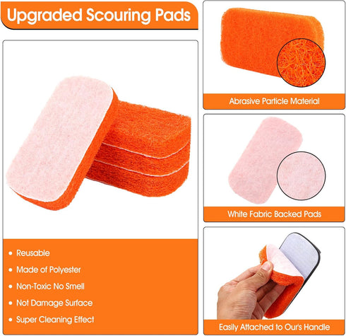 Upgraded 6-Piece Griddle Cleaning Kit for Blackstone, Heavy-Duty Non-Scratch Scouring Pads for Kitchen