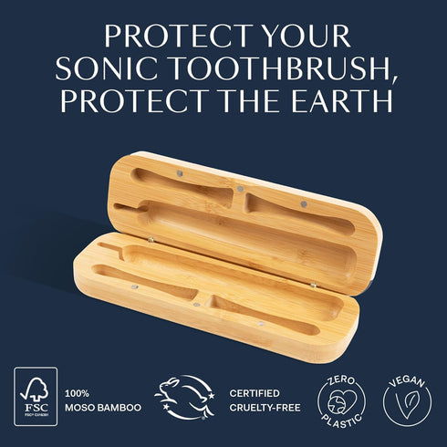Better & Better Bamboo Travel Case - Fits 2 Replacement Brush Heads & 1 Electric Brush Handle, Natural Bamboo