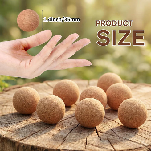 Novabright 100 Pack 1.4 Inch Cork Massage Ball Mini Myofascial Release Pressure Point Ball Lightweight Portable Deep