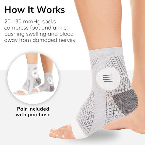 BraceAbility Neuropathy Socks for Women and Men, Toeless Compression Foot Socks for Peripheral Neuropathy, Diabetic,
