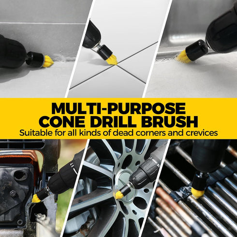 Holikme 10 Pieces Drill Brush Attachments Set: Power Scrubber Brush with Long Attachment for Bathroom, Kitchen Cleaning