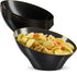 PLASTICPRO Disposable Medium Plastic Bowls, Black with Gold Rim, Pack of 4 for Appetizer Salads