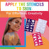 Temporary Tattoo Markers for Skin, 15PCS Dual-Ended Tattoo Pen + 50 Paint Stencils + 43 Tattoos Stickers