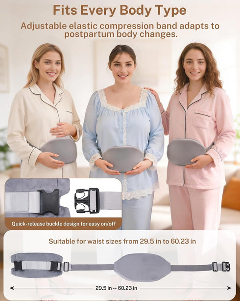 Pack, Cesarean Recovery Belt C-Section Belly Binder with Hot & Cold Therapy Gel Adjustable Postpartum Wrap for Post-Op