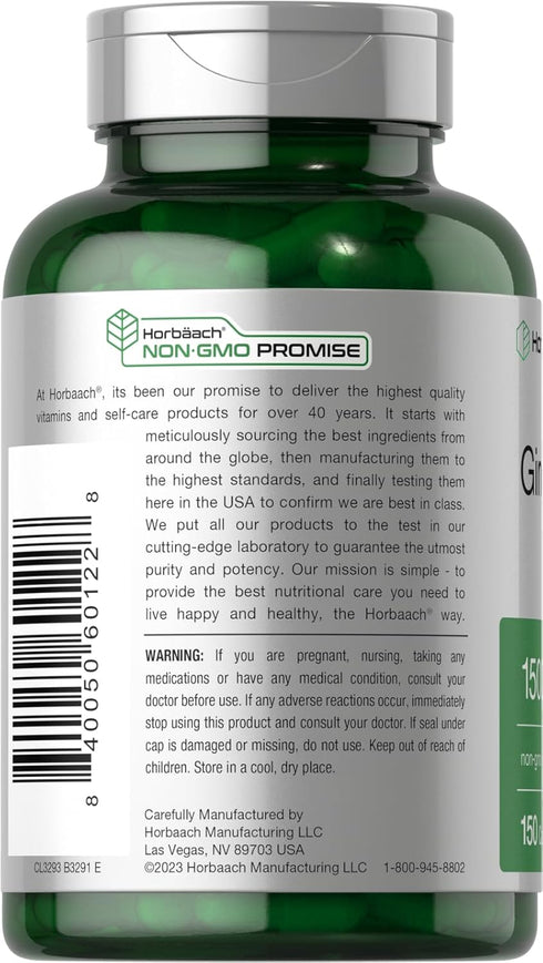 Horbaach Ginger Root Extract Capsules 1500 mg | 150 Pills | Non-GMO, Gluten Free