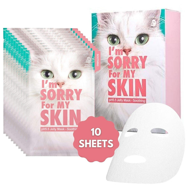 I'M SORRY FOR MY SKIN pH5.5 Jelly Face Mask Sheet: Korean Skin Care, Soothing and Hydrating Face Masks Skincare Set,