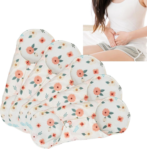 Zetiling 5pcs Reusable Menstrual Pads, Reusable Pads for Women, Cloth Pads for Women, Washable Sanitary Napkins