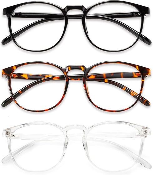 Przene Retro Round Blue Light Blocking Glasses for Men/Women - Anti Eye Strain, UV/Glare Protection