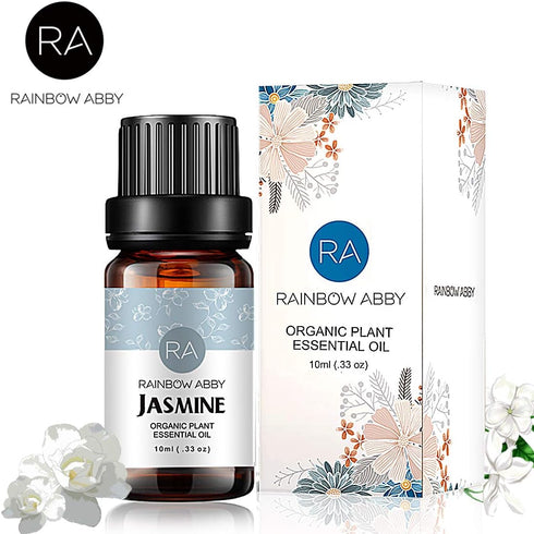 RAINBOW ABBY Jasmine Essential Oil, 100% Pure Organic Aromatherapy Plant Essential Oils Set for Diffuser - 10ML