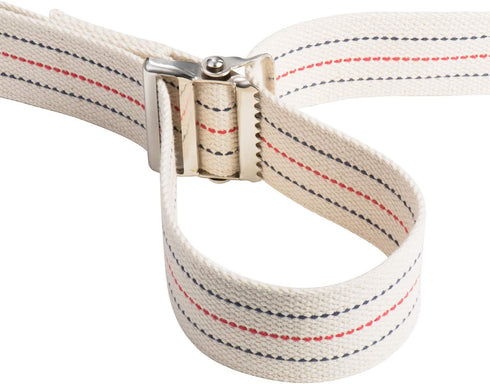 COW&COW Transfer and Gait Belt with Metal Buckle - 2 inches, Beige with Stripes, 60" - Transfer Walking and Standing