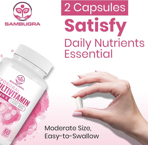 Liposomal Multivitamin for Women - 1400MG Daily Multi Vitamins with Iron, 120 Vegan Capsules
