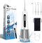 JNGOODS Cordless Water Dental Flosser, 300ml Rechargeable Oral Irrigator for Teeth, IPX7 Waterproof, 4 Modes, 4 Jet