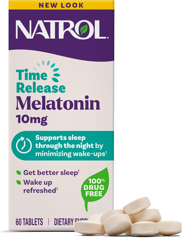 Natrol Sleep Advanced Melatonin, 10mg Time Release Tablets, Nighttime Sleep Aid