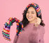 HEIDKRUEGER Knot Headband, Mexican Embroidered Fiesta Hair Accessories with Colorful Rhinestones
