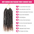 Ombre Brown Passion Twist Hair, 10 Inch 6 Packs Pre Looped Crochet Hair for Black Women and Girls