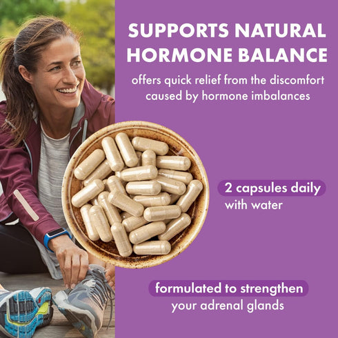 PURE ESSENCE LABS Transitions Vitamins for Women, 60 Capsules, Natural Menopause Relief Supplement for Hormone Balance