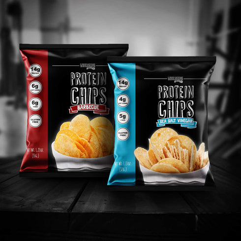 Protein Chips, 14g Protein, Gluten Free, Keto Snacks, 6 Pack (Barbecue & Sea Salt Vinegar)
