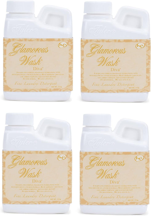 Tyler Glamorous Wash, 4 ounce Fine Laundry Detergent, Pack of 4, Diva