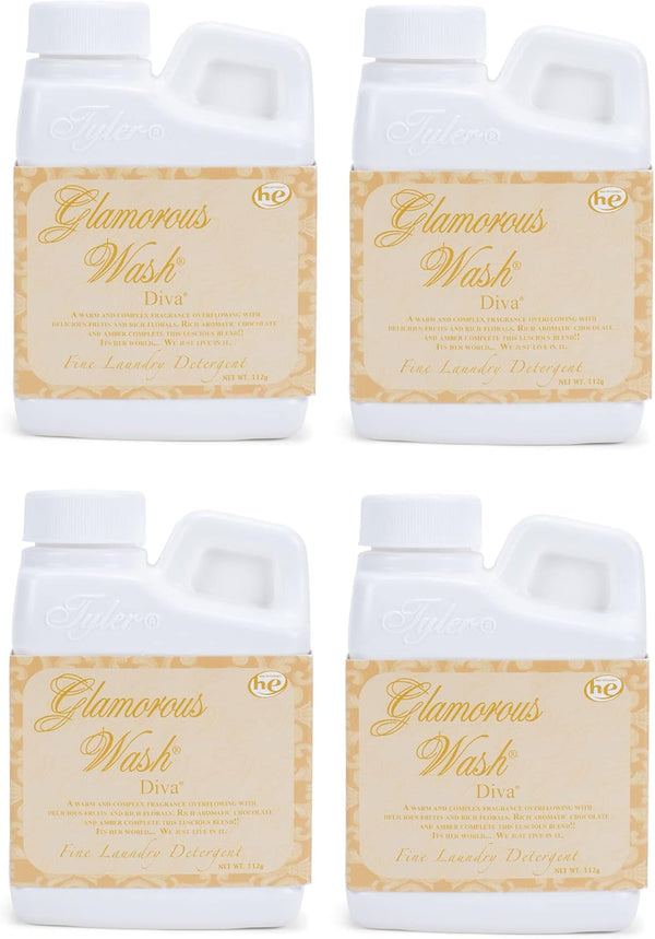 Tyler Glamorous Wash, 4 ounce Fine Laundry Detergent, Pack of 4, Diva