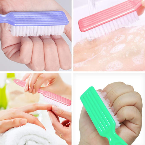 HOFASON 20Pcs Handle Grip Nail Brush, Hand Fingernail Cleaner Brush Manicure Tools Scrub Cleaning Brushes Kit