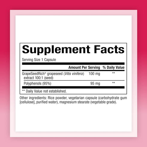 Natural Factors GrapeSeedRich Grape Seed Extract, 90 Capsules for Antioxidant Support
