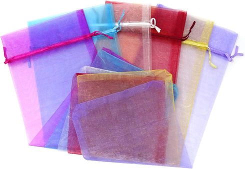 Honbay 24-Pack Sheer Organza Wine Bottle Gift Bags with Drawstring for Elegant Decoration