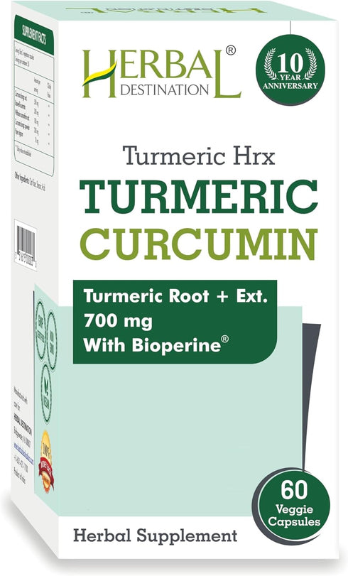 Turmeric Supplement Hrx - Immune Supplement, Metabolism Booster with Curcumin, Boswellia, Curcuma & Black Pepper