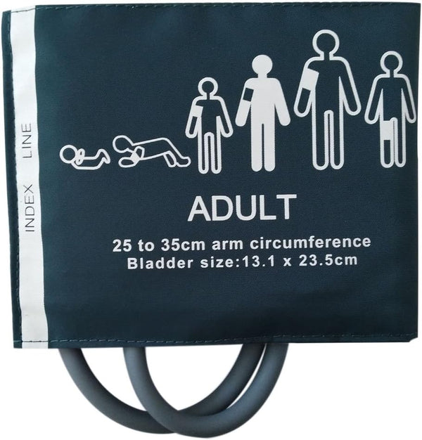 NIBP Dual Tube (Hose) with Bladder for Adult Blood Pressure Monitor, 25-35 cm Arm Circumference