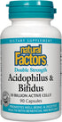 Natural Factors Acidophilus & Bifidus Double Strength, Probiotic and Prebiotic Formula, 90 Capsules