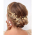 Sither Bridal Leaf Headband, Gold Hair Vine Headband for Wedding Flower Girl, Boho Hair Accessory