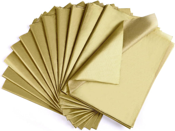 KESOTE Gold Tissue Paper, 14" x 20" Bulk Wrapping Paper for Crafts, Gift Wrap, Floral, Holidays - 60 Sheets