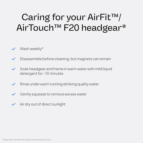 ResMed AirFit/AirTouch F20 Headgear - Replacement CPAP Headgear, Small Pink, Frame System & Full Face Cushion Not
